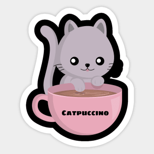 Catpuccino - Cat Pun Sticker